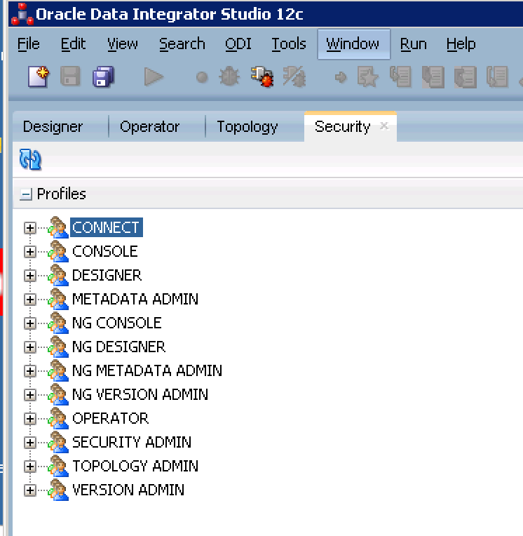 Creating Security Profiles in ODI 12c