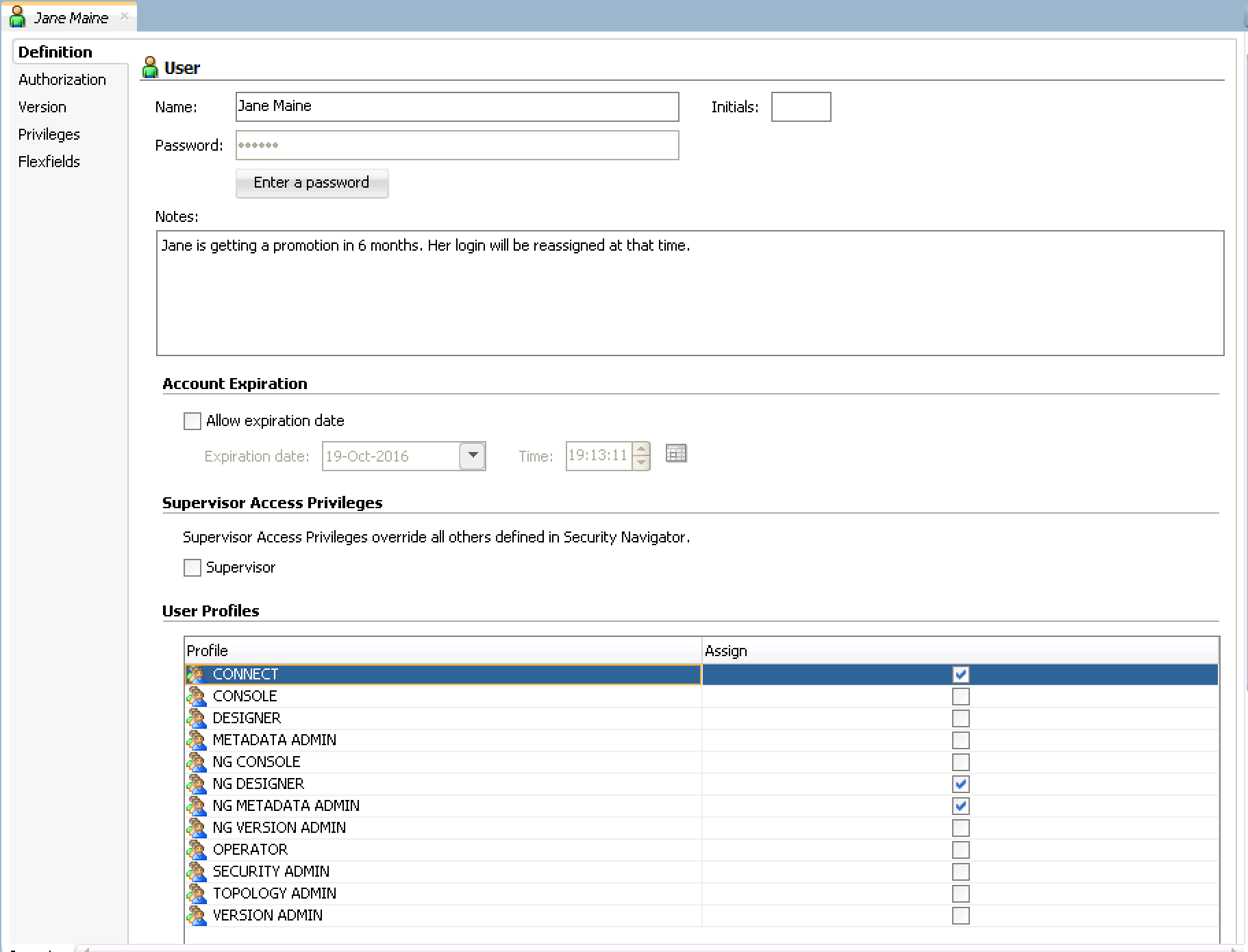 Creating Security Profiles in ODI 12c