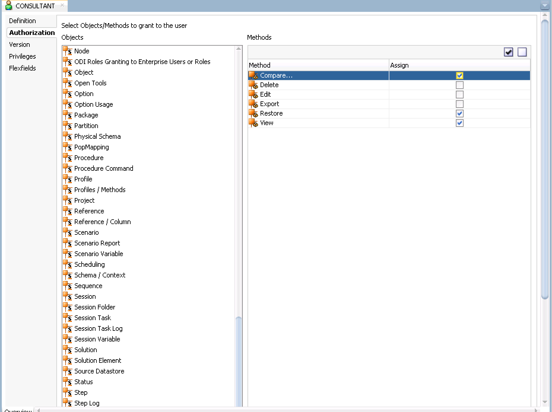 Creating Security Profiles in ODI 12c